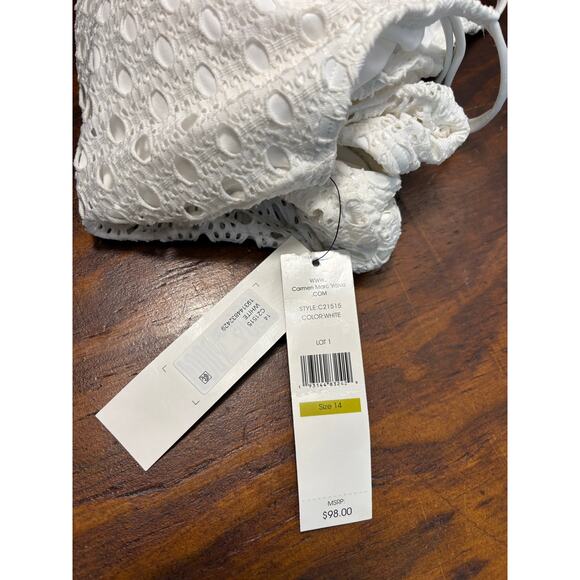 Carmen Marc Valvo Scoop Neck One Piece Swimsuit - Living Paradise White - Picture 4 of 5